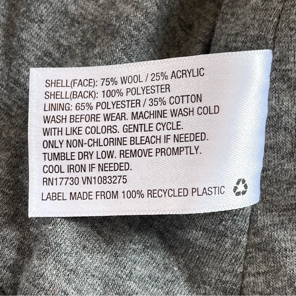 OshKosh Wool Blend Bobble Jacket Gray 4T Jersey Knit Lined